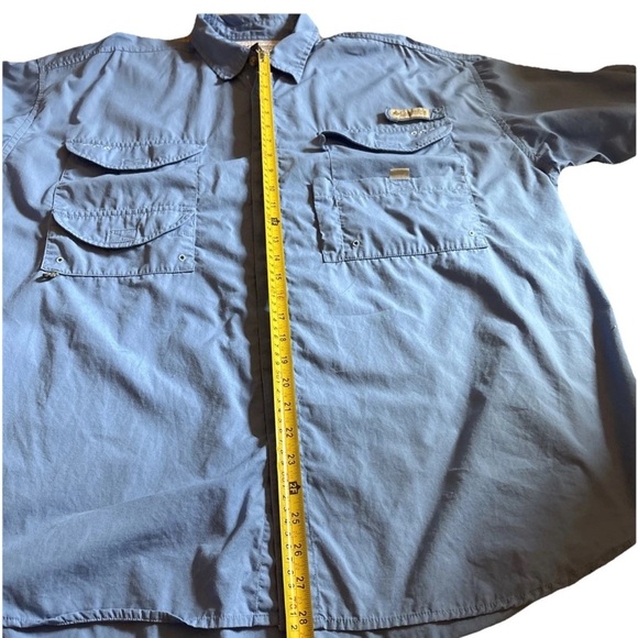 Columbia PFG Men's Blue Long Sleeve Vented Cotton Button Up Fishing Shirt - Picture 10 of 10